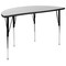 Flash Furniture 47.5 W, 48 L, 30.25 H, Chrome, Laminate, Particleboard, Plastic, Steel XU-GRP-16CH-A48-HCIRC-GY-T-A-GG - alternate 2